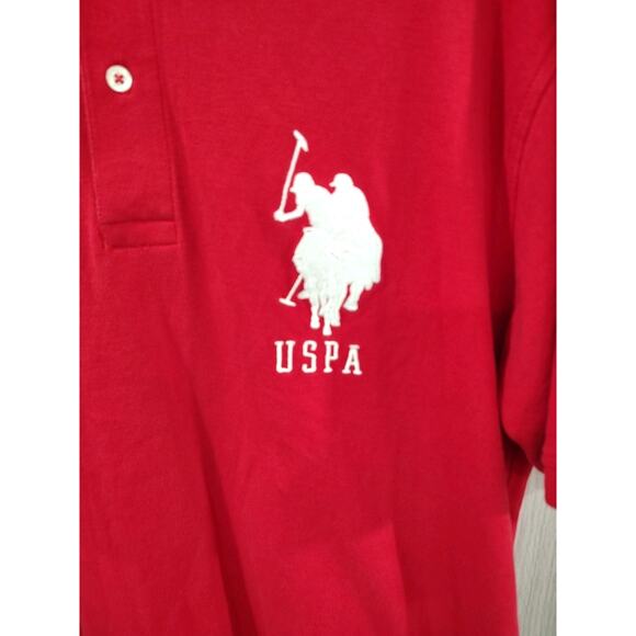 US Polo Assn Big Pony Logo Polo Shirt Size Size L Red Preppy Equestrian Casual - Picture 2 of 6